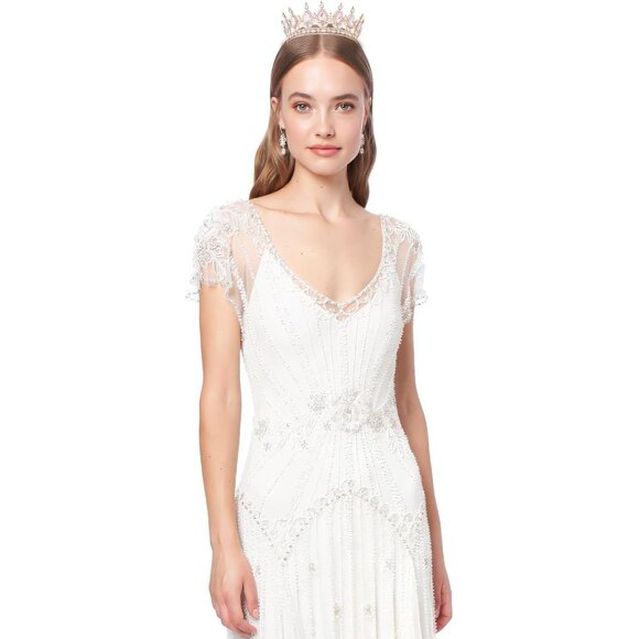 Gold Queen Tiara Baroque Vintage Crown Females Small Bridal Bridal Party - Picture 3 of 7